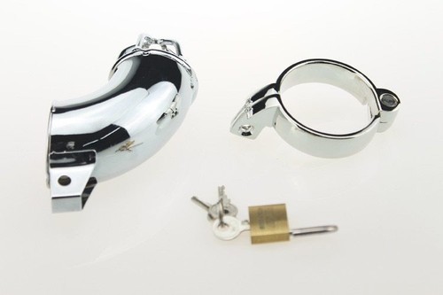 Stainless Steel Male Chastity Device Cock Cage Penis Cage Locking Tube 2 Styles - 第 8/29 張圖片