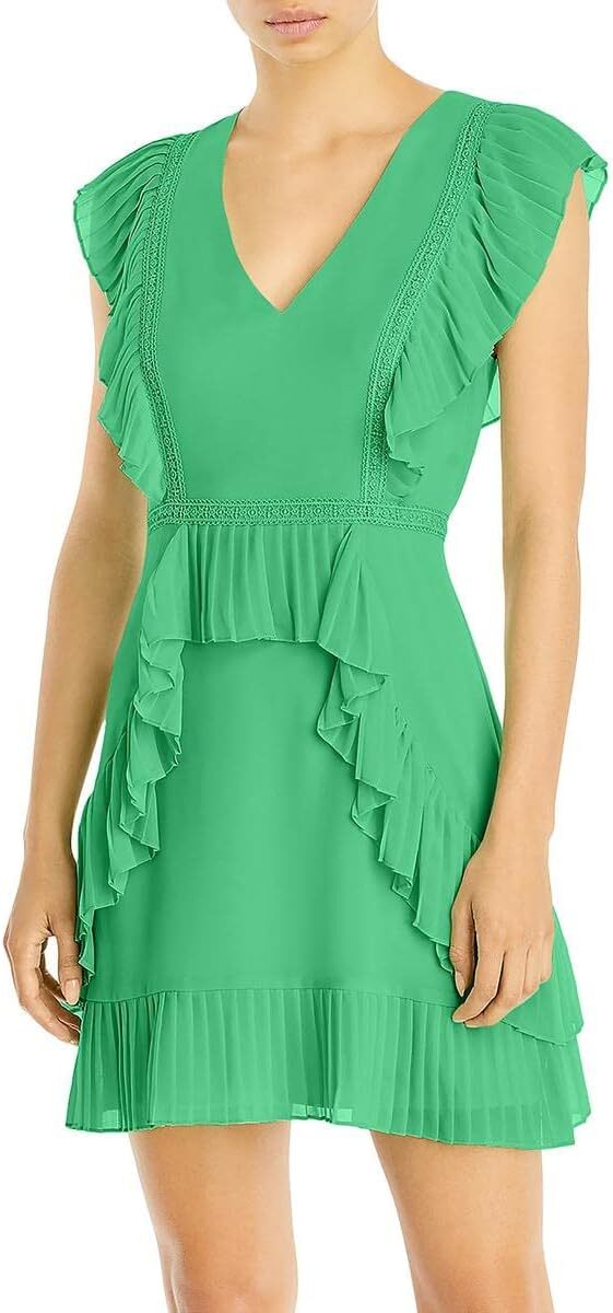bcbg green lace dress Cute Off Shoulder Green Satin Short Prom Dresses, Off the Shoulder Gre –  Eip Collection main image 1