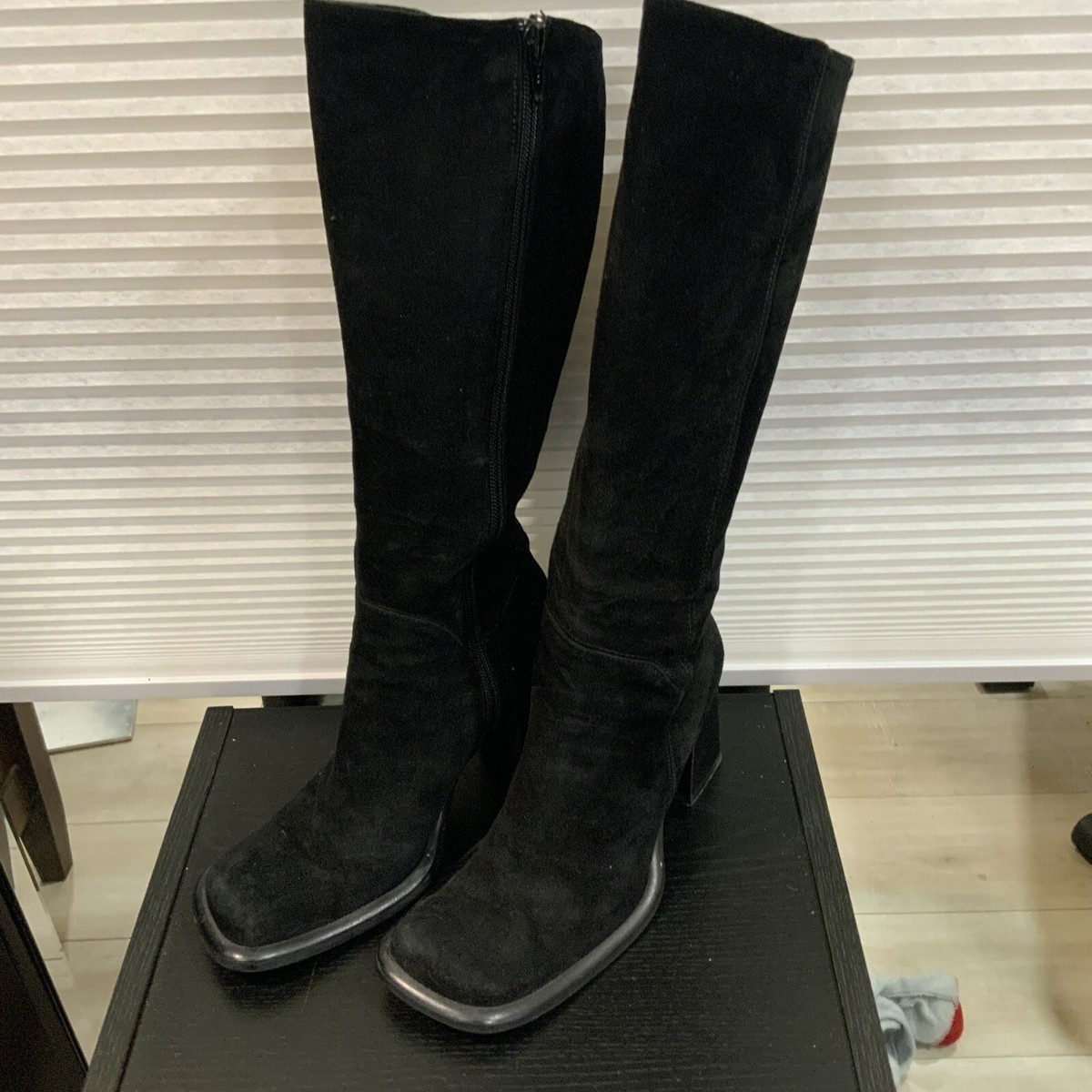 DAVID AARON BLACK SUEDE LEATHER BOOTS made in ITALY sz