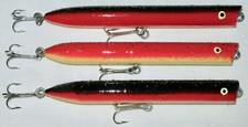 3 ~ 2 oz. Red/Blk Handmade Wooden Topwater Striper & Bluefish Saltwater Lure/USA