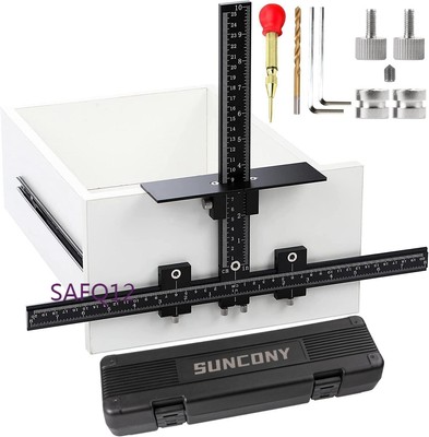 Cabinet Hardware JigTool All Aluminum Alloy,Adjustable Drill Guide Template Tool