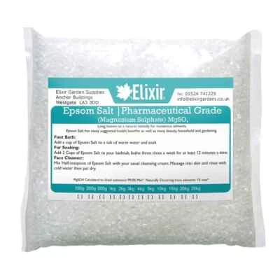 ELIXIR GARDENS 5kg Epsom Salt Pharmaceutical Grade Magnesium Sulphate Bath Finest Quality