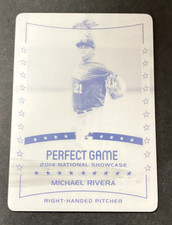 2014 LEAF PERFECT GAME MICHAEL RIVERA 1/1 BLACK PRINT PLATE