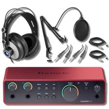 Focusrite Scarlett 2i2 4G Bundle: Cans50 Headphones, Boom Arm, Cables  Filter