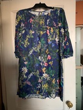 ZARA NWOT floral navy dress XS