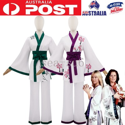 Abba Anni-Frid Agnetha Costume Cosplay 1970s Kimono Fancy Dress Dancing Queen