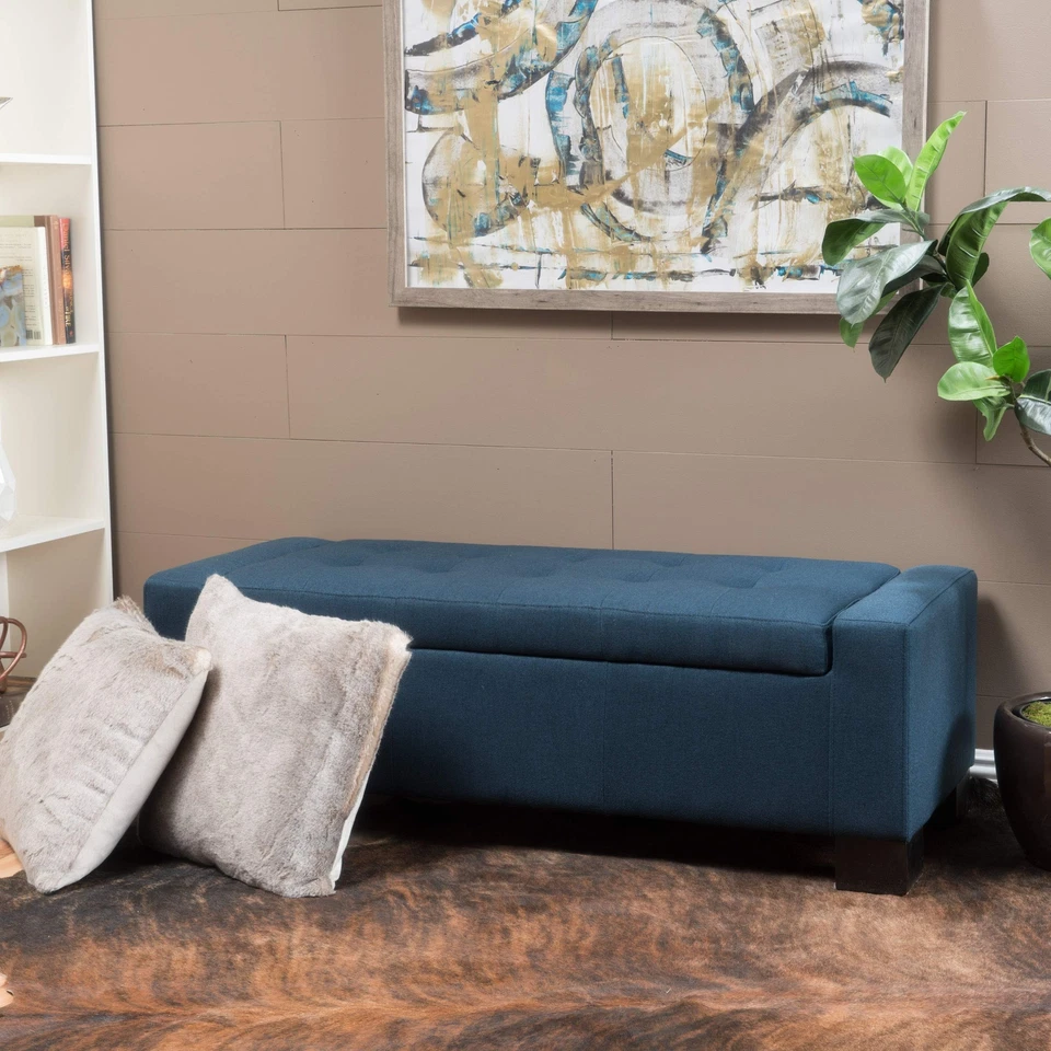 Ткань для хранения Christopher Knight Home Guernsey оттоманка темно-синяя - Изображение 2 из 4