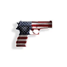 American Flag Gun Sticker Decal