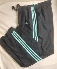 Adidas Boys Activewear Track Pants Black Drawstring Elastic Waist Pull On L