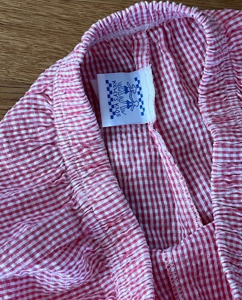 Pantalones capri Kelly’s niños niñas 10-12 Seersucker rosa y blanco a rayas Foto 3 de 4