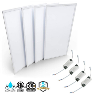 4 Pack 2x4 LED Flat Panel Light Fixture 75 Watt Drop Ceiling Shop Office Lights