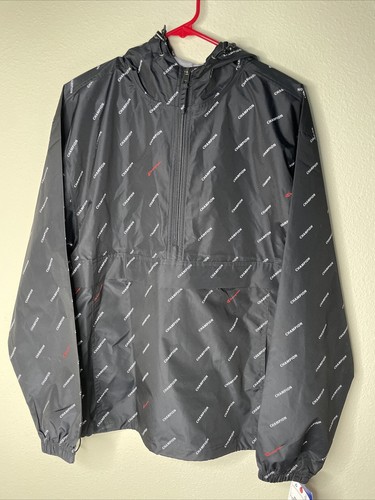 NEW Champion All Over Print Black Stadium Packable Windbreaker Rain Jacket M - Picture 9 of 10