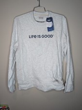 Life Is Good Sweatshirt Size M Cozy Crewneck Comfort Vacation
