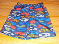 Size 2T OP Ocean Pacific Swim Trunks Board Shorts Navy Blue Sharks Print New