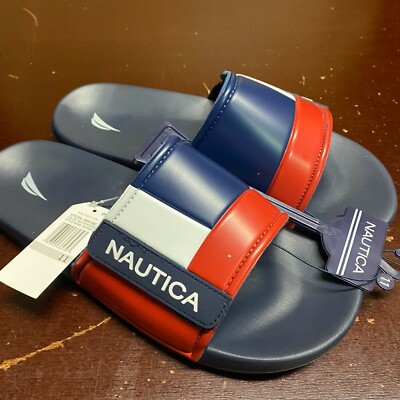 Nautica Mens Multicolor Bower KM5180 Adjustable Slip On Slide