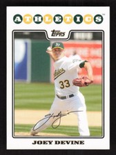 2008 Topps Updates & Highlights Gold Foil #UH134 Joey Devine Oakland Athletics