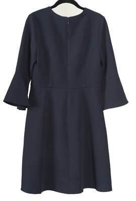 Banana Republic Women's Dress 6 Navy Blue A Line Bell Sleeve Lined Stretch