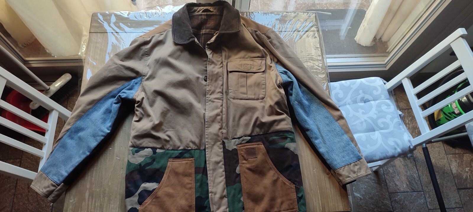Carhartt L 50 raro Multicolore .molto caldo e resistente .caccia pesca o moto