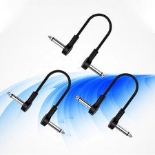 3 Packs Guitar Effect Pedal Flat Patch Cables 1/4" Right Angle 5 Inch Length