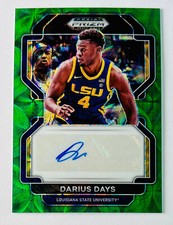 2022-23 Panini Prizm Draft Picks Darius Day Green Scope Choice Auto /8 LSU RC