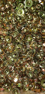 M8-1.25 Metric Class 8 Hex Serrated Flange Nut Yellow Zinc
