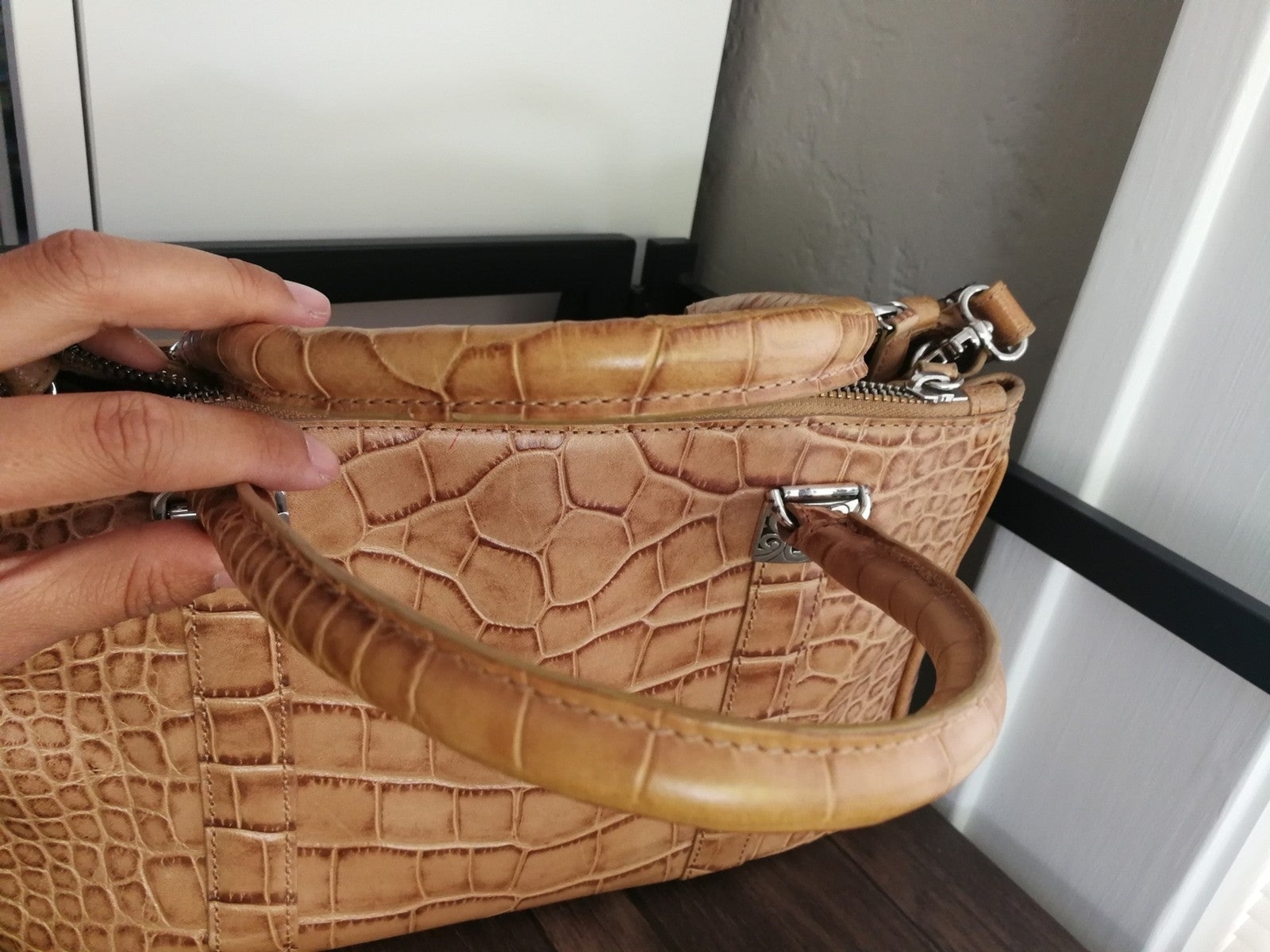 Brighton corcodile pattern leather Satchel - image 8