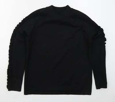 Matalan Damen schwarz Stehkragen Polyestermischung Pullover Größe 10