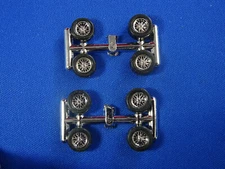 (2) Sets of ROAD RACE REPLICAS WIRE CHROME WHEELS/TIRES  AURORA  T-JET DASH JL 