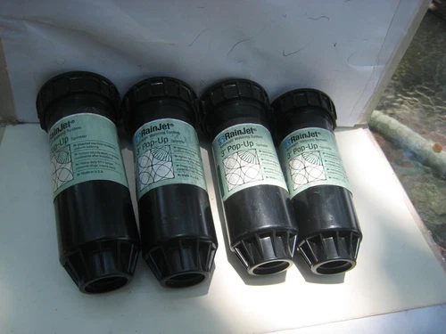 4 yes 4 Vintage Rain Jet Sprinkler R30Q 1/4" Circle Low Pressure 3" Pop -Up