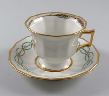 Tasse und Untertasse USA Amerika Decus et Tutamen ab illo Monogramm WM Ostküste