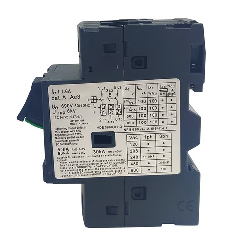 NEW DECA motor circuit breaker Manual Motor Starter Button GV2ME06 1-1.6A GV2ME - Picture 4 of 6