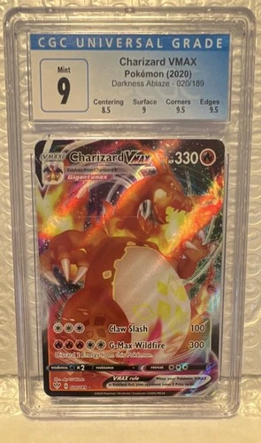 2020 Pokémon Charizard VMAX Darkness Ablaze - 020/189 - Full Art - Graded CGC 9