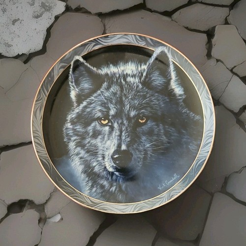 Bradford Exchange Moon Shadows Mystic Spirit Wolf Porcelain Collector Plate