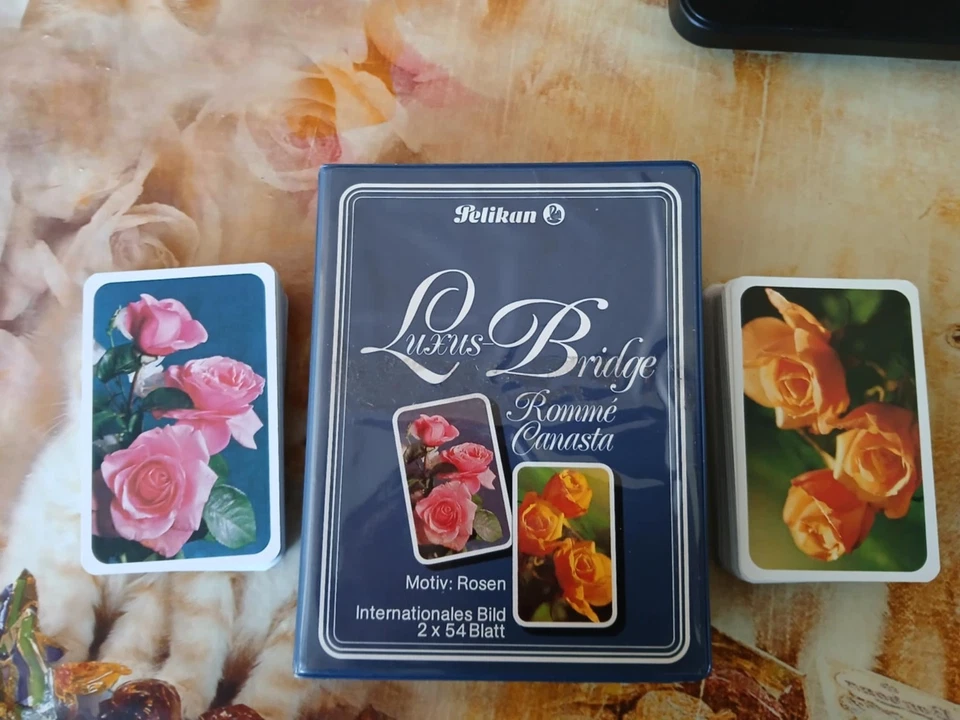 Игральные карты 2 колоды Luxus Bridge, Romme, Canasta Motiv: Rosen, Pelikan Германия - Изображение 4 из 4