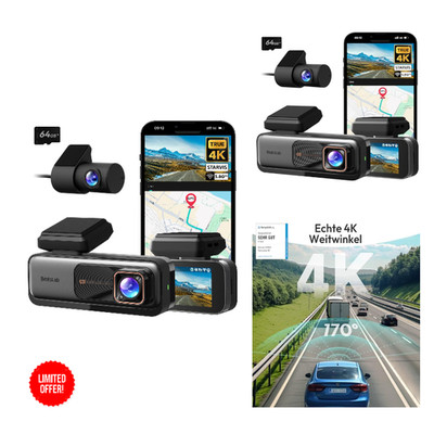 4K Dual Dashcam BOTSLAB G980H 170 Weitwinkel GPS WiFi