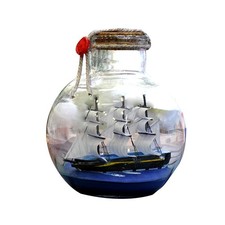 LAMF Drift Bottle Decor, Sailing Boat in Wishing Bottle Glass Cork Bottles, P...