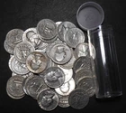 1930s-1960s Washington quarters roll of 40, 90% silver circulated, $10 face (40