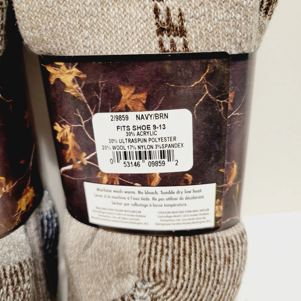 Realtree Ultimate Mens 4 Pari Socks All Season USA Wool Blend Sz 9-13 - Image 4 of 4