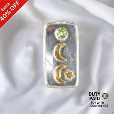 Peridot Gemstone Statement Daughter Band August Promise New Ring Sterling Silver