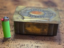 WMF PUDEŁKO NA CYGARA Antyk Secesyjny Mosiężna puszka Puszka z pokrywką Puszka na biżuterię