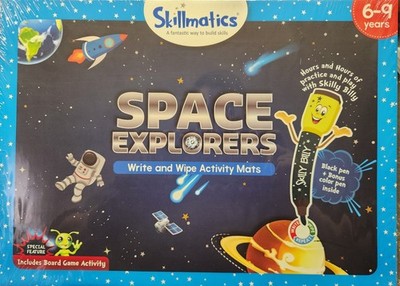 SKILLMATICS Space Explorers Write and Wipe Activity Mats 6-9 yrs. (SEALED)