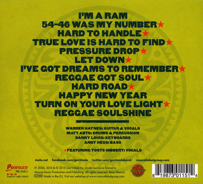 Govt Mule ~ Dub Side Of The Mule (2006) CD 2015 Provogue Records