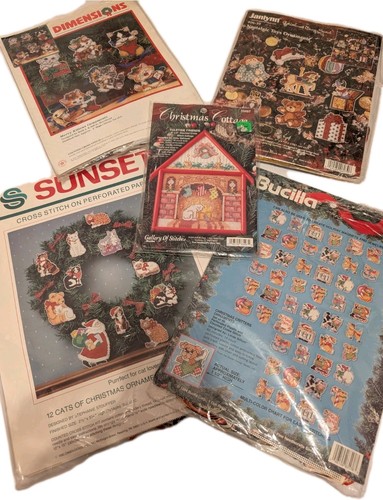 Lot De 6 Kits Point De Croix NEUFS – Bucilla Sunset, Elsa Williams – USA