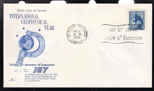Canada FDC 1958 International Geophysical Year "Microscope", unadd. RC sc#376