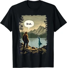 Funny Introvert Bigfoot Sasquatch Loch Ness Monster Bruh T-Shirt S-5XL
