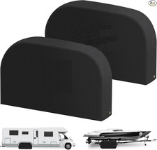 Tearproof Anti-UV Dual Wheel Tire Covers for RV, Trailer, 27 - 29 inch Black