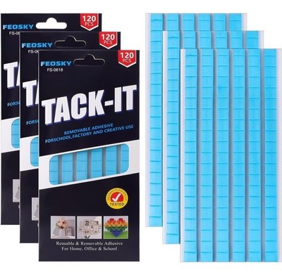Feosky Adhesive Poster Sticky Tack Putty Reusable Removable Adhesive Putty 3 Pk.