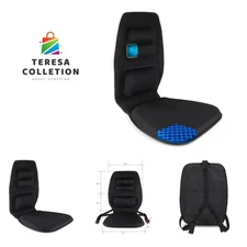 Gel Cushion and Firm Back Support | Seat Cushion Pad and Upper Lower Thoracic...