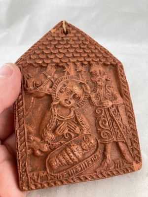 Terrakotta Mittelalter Kirche Fliese Plakette Krippe Osteuropa Rumänien Ungarn