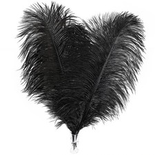 Black Ostrich Feathers Bulk - 30pcs 8-10 inches for Wedding Party Centerpiece...
